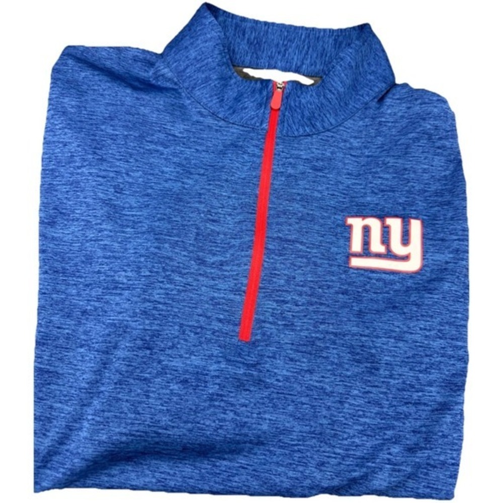 New York‎ Giants Antigua Heather Royal Blue Quarter Zip Long Sleeve Shirt Mens L